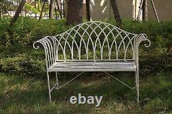 Metal Garden Bench Patio Seat Furniture Antique Foldable Vintage Outdoor