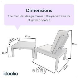 Modular Corner 5PC Garden Furniture Set Outdoor Patio Space-saving Table Chairs