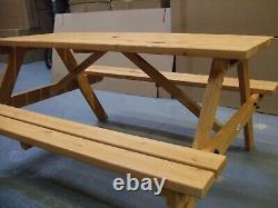 NEW HAND MADE 6FT 8 seat PATIO GARDEN PUB PICNIC BENCH TABLE SEAT HEAVY DUTY