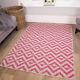 New Pink Blush Geometric Outdoor Patio Bbq Garden Washable Easy Clean Area Rug