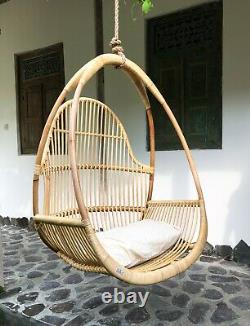 Natural Rattan Hanging Chair Henry Beige Egg Swing Outdoor Indoor Patio Garden
