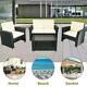 New Rattan Garden Furniture Set 4 Pcs Chairs Sofa Table Outdoor Patio Set 2022