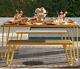Novogratz Paulette Poolside Outdoor Garden Patio Table And Bench Set Yellow