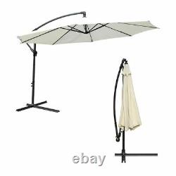 Outdoor 3m Large Cream Parasol Garden Patio Umbrella Canopy Shade Adjustable