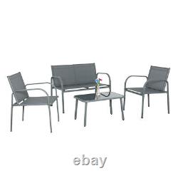 Outdoor 4 piece Garden Furniture Set Patio Conservatory Table Chair