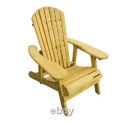 Outdoor Adirondack Garden Patio Chair Armchair with Adjustable Curved Back Rest