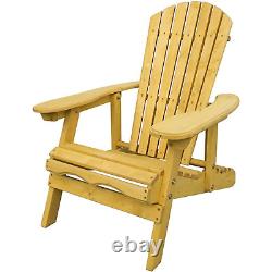 Outdoor Adirondack Garden Patio Chair Wide Armchair with Adjustable Curved Back