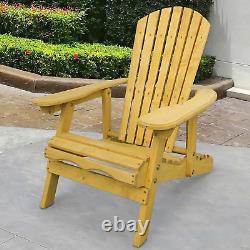 Outdoor Adirondack Garden Patio Chair Wide Armchair with Adjustable Curved Back