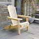 Outdoor Adirondack Garden Patio Lawn Chair / Armchair With Slide Away Leg Rest