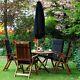Outdoor Dining Oval Table And Chairs Set Garden Patio Furniture Fsc Acacia
