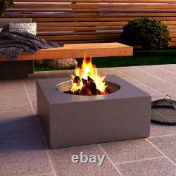 Outdoor Fire Pit BBQ Grill Bowl Firepit Square Table Stove Garden Patio Heater