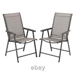 Outdoor Garden 120CM Dining Set Rectangular Metal Patio Table with and 4/6 Chair