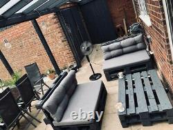 Outdoor Garden Chairs/Table Patio Grey Pallet Furniture