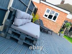 Outdoor Garden Chairs/Table Patio Grey Pallet Furniture