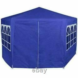 Outdoor Garden Gazebo Waterproof Tent Marquee Canopy Patio Party 6 Walls Blue