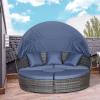 Outdoor Garden Patio Furniture, High Quality Stainless Set Wicker Round Sofa