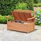 Outdoor Garden Storage Bench Patio Box All Weather Deck Fir Wood 112l X 84w Cm