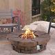 Outdoor Gas Fire Pit Garden Round Stone Table Stove Patio Heater With Lava Rocks