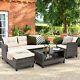 Outdoor&indoor Garden Furniture Set 4 Pcs Patio With Extra Pillows And Cushions