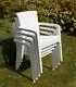 Outdoor Patio Garden Plastic Chairs White Heavy Duty Bistro Chair Rattan Style
