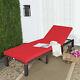 Outdoor Patio Sun Lounger Adjustable Garden Chair Rattan Wicker With Cushions