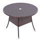 Outdoor Rattan Glass Table Garden Patio Dining Tables With Parasol Hole Uk