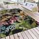 Outdoor Rug Plastic Black Multicoloured Flat Weave Floral Large Xl Small Patio