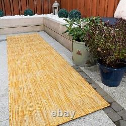 Outdoor Rug Sunflower Yellow Garden Patio Area Mat Weatherproof Hard Wearing