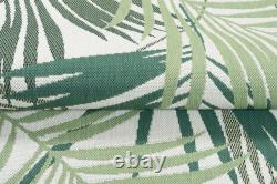 Outdoor Rugs Garden Patio Rug Large Green Palm Leaf Weave Carpet Waterproof Mat