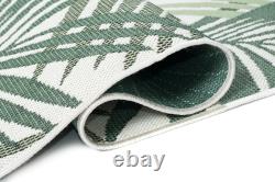Outdoor Rugs Garden Patio Rug Large Green Palm Leaf Weave Carpet Waterproof Mat