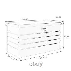 Outdoor Storage Box 360L Metal Garden Lockable Utility Chest 120x62x63cm Patio