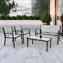 Outdoor Table +3 Chairs for 4 Seater Garden Furniture Sets Conservatory Patio UK