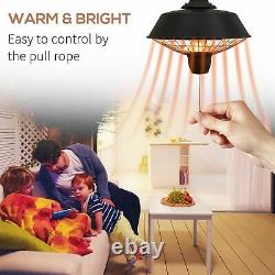 Outsunny 2100W Electric Patio Heater Garden Ceiling Hanging Warmer Halogen Light