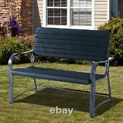 Outsunny 2 Seater Garden Bench Outdoor Porch Furniture Patio Love Seat Chair