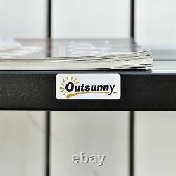 Outsunny 3 Pcs Folding Garden Furniture Set with Side Shelf Outdoor Patio Balcony
