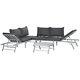 Outsunny 3 Pcs Garden Seating Set With Sofa Lounge Table Outdoor Patio Furniture