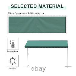 Outsunny 3 x 3m Freestanding Garden 2-side Awning Outdoor Patio Sun Shade Canopy