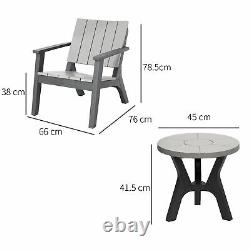 Outsunny 3pc Patio Bistro Set Outdoor Garden Furniture Set with Table and Chairs