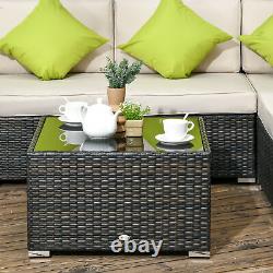 Outsunny 8 Pieces Patio Rattan Sofa Set Garden Furniture Set for Outdoor Brown