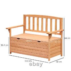 Outsunny Outdoor Garden Storage Bench Patio Box All Weather Fir Wood 112 x 84 cm