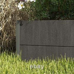 Outsunny Raised Garden Bed with Trellis Standing Patio Planter Box Dark Grey