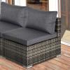 Outsunny Rattan Single Sofa Outdoor Garden Patio Furniture With Cushions