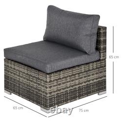 Outsunny Rattan Single Sofa Outdoor Garden Patio Furniture with Cushions