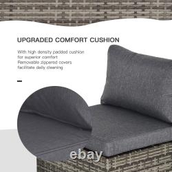 Outsunny Rattan Single Sofa Outdoor Garden Patio Furniture with Cushions