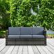 Outsunny Rattan Wicker 3-seater Sofa Chair Outdoor Patio Furniture With Cushions