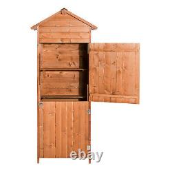 Outsunny Wood Garden Shed Apex Roof Patio Outdoor Timber Tool Kit Storage Shelf