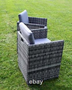 Pair of Rattan Garden Chairs Outdoor Garden Patio Chairs Light Grey