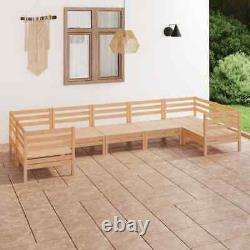 Patio 7Piece Outdoor Furniture Garden Lounge Set Solid Pinewood