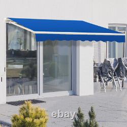 Patio Awning Sun Shade Canopy Shelter Retractable Manual Garden Outdoor Cafe DIY