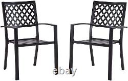 Patio Dining Chairs Set of 2 Outdoor Dining Chair Garden Balcony Yard Armchair
